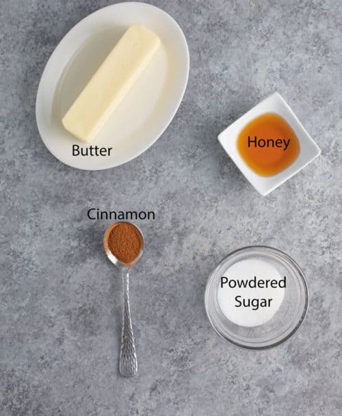 Overhead image of ingredients needed for Texas Roadhouse honey butter