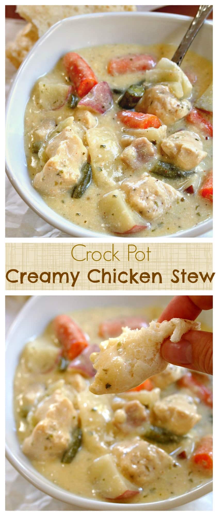 Crock Pot Creamy Chicken Stew - The Cozy Cook