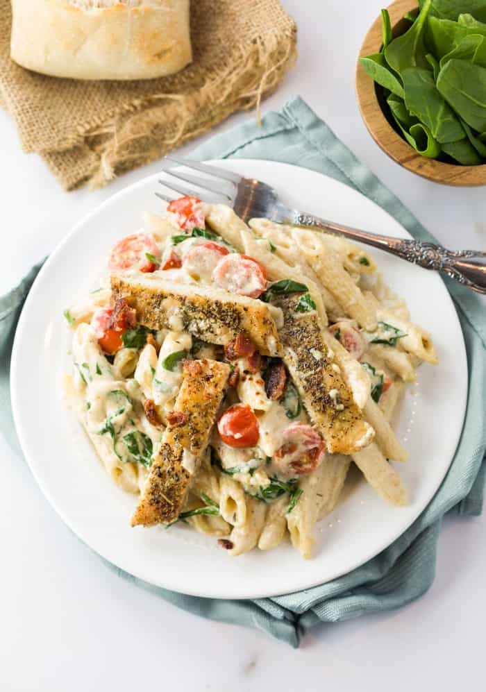 Chicken Bacon Spinach Pasta The Cozy Cook