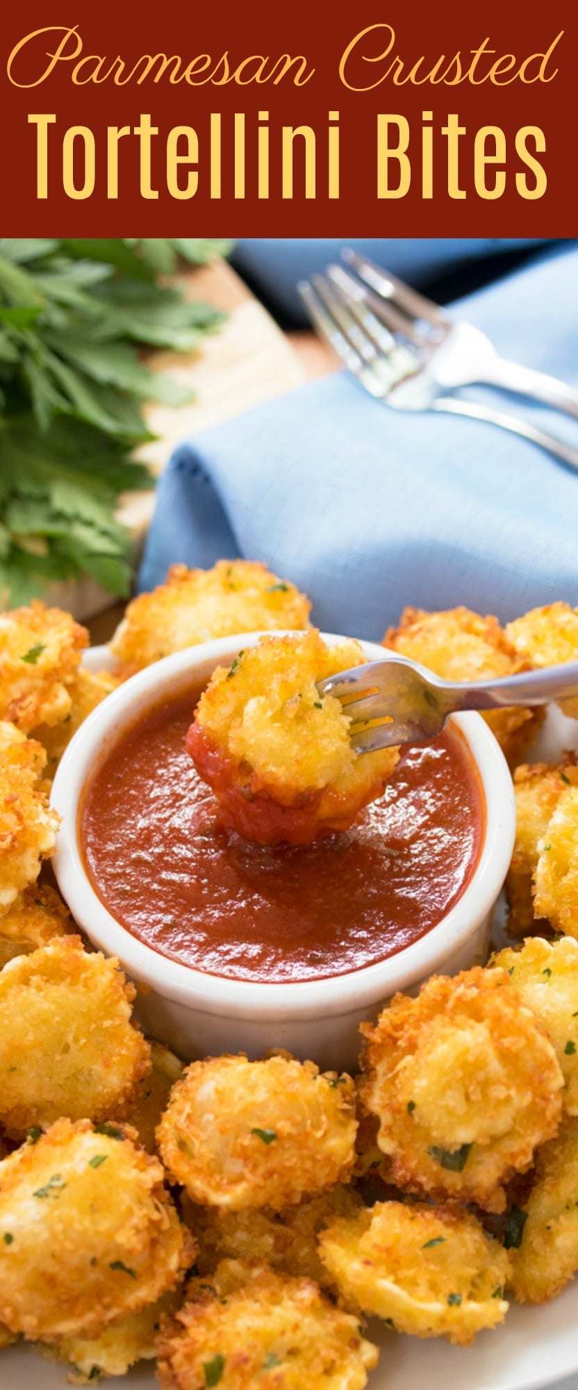 Parmesan Crusted Tortellini Bites The Cozy Cook