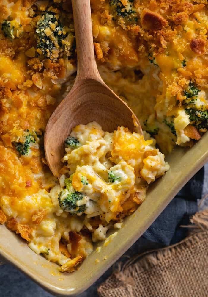 Broccoli Cheddar Chicken And Rice Casserole The Cozy Cook