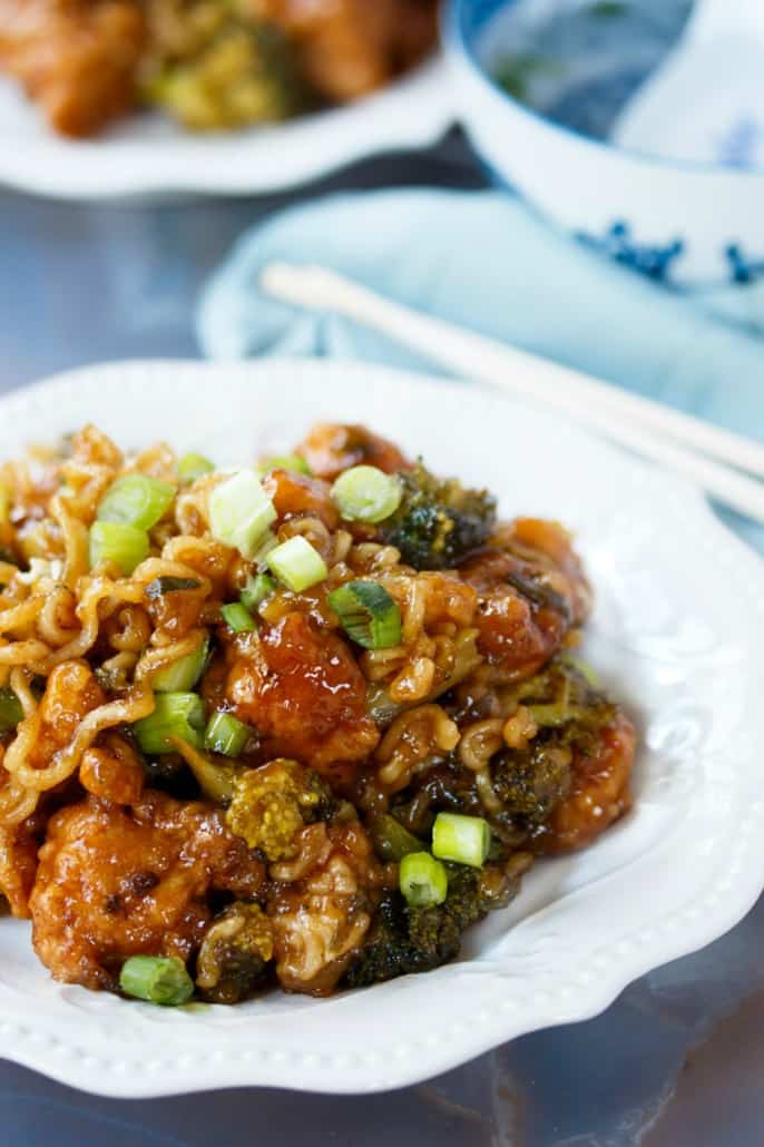 Ramen Noodle General Tso's Chicken - The Cozy Cook