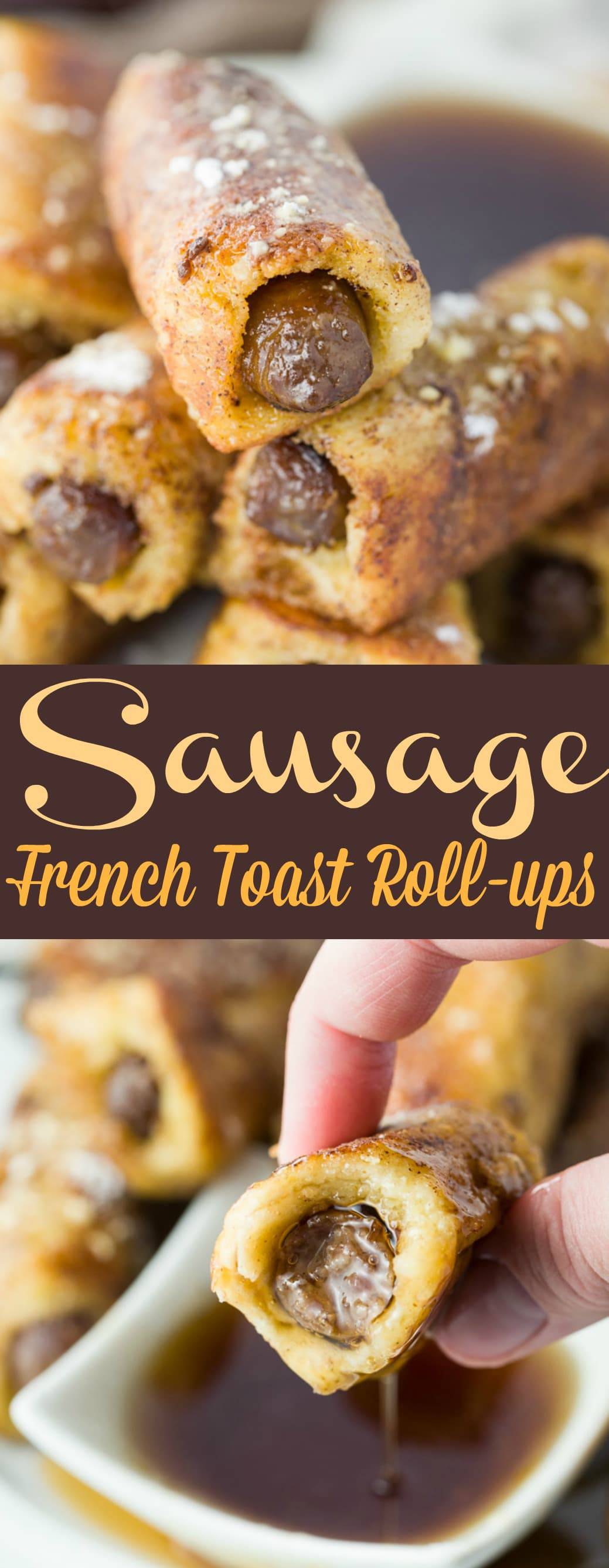 French Toast Roll-ups with Sausage - The Cozy Cook