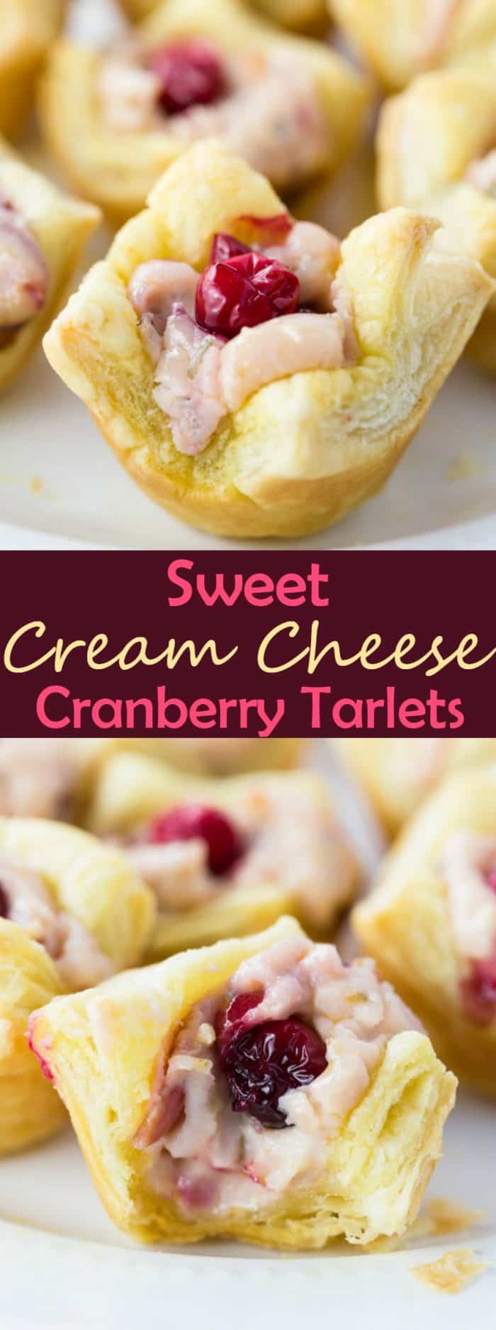 A sweet and creamy cranberry cream cheese mixture baked to perfection over thin, flanky layers of golden puff pastry. #christmas #pastry #puffpastry #cranberry #dessert #appetizer #creamcheese