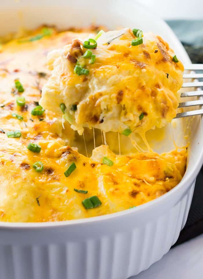Cheesy Scalloped Potatoes and Ham - The Cozy Cook