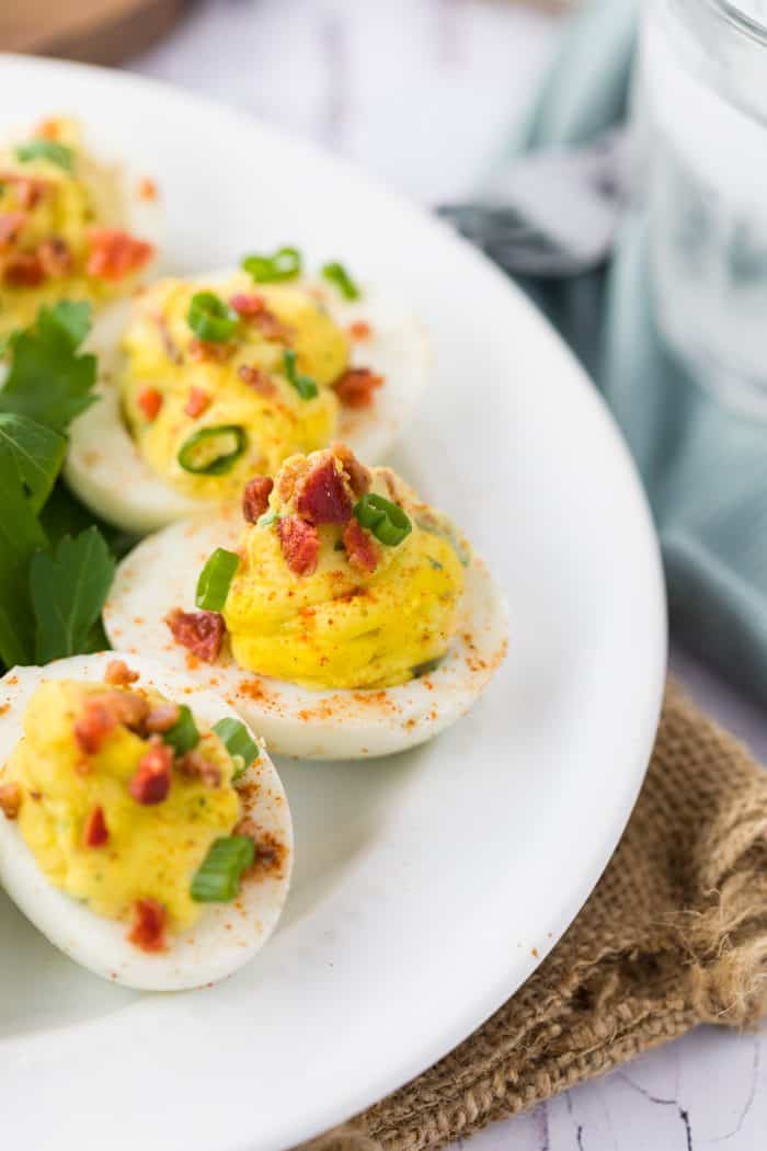 Classic Deviled Eggs with Bacon - The Cozy Cook