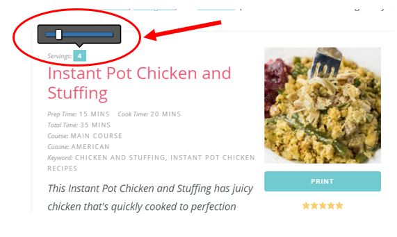 Adjusting Serving Sizes