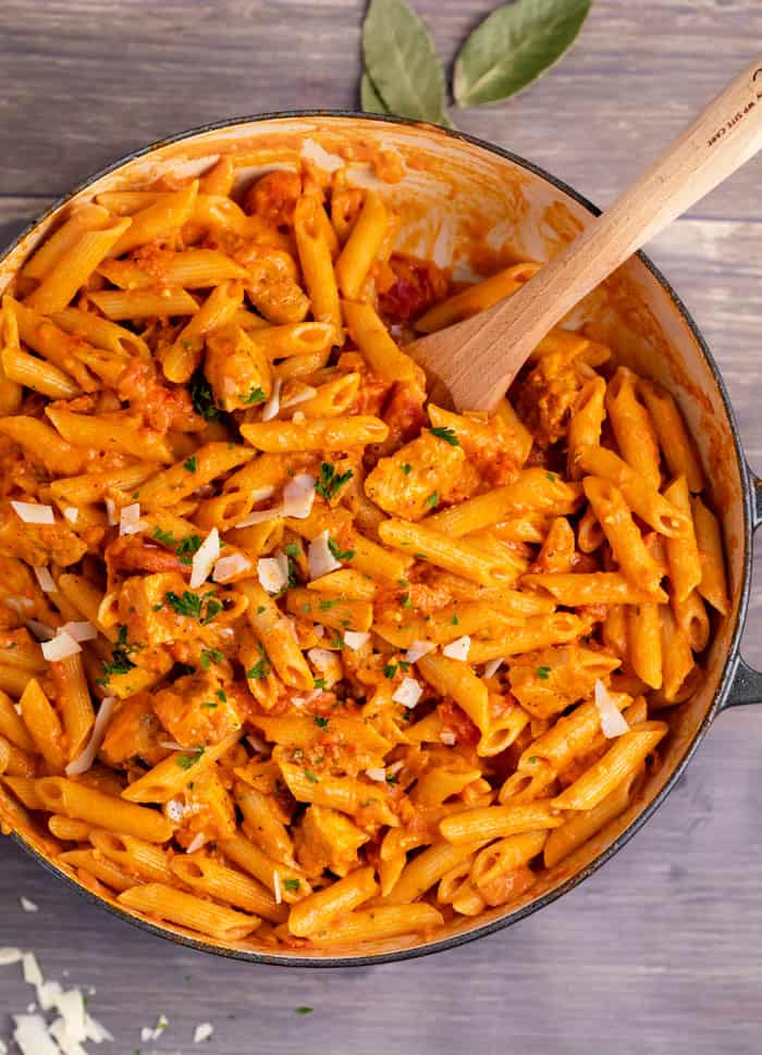 Penne Alla Vodka with Chicken - The Cozy Cook