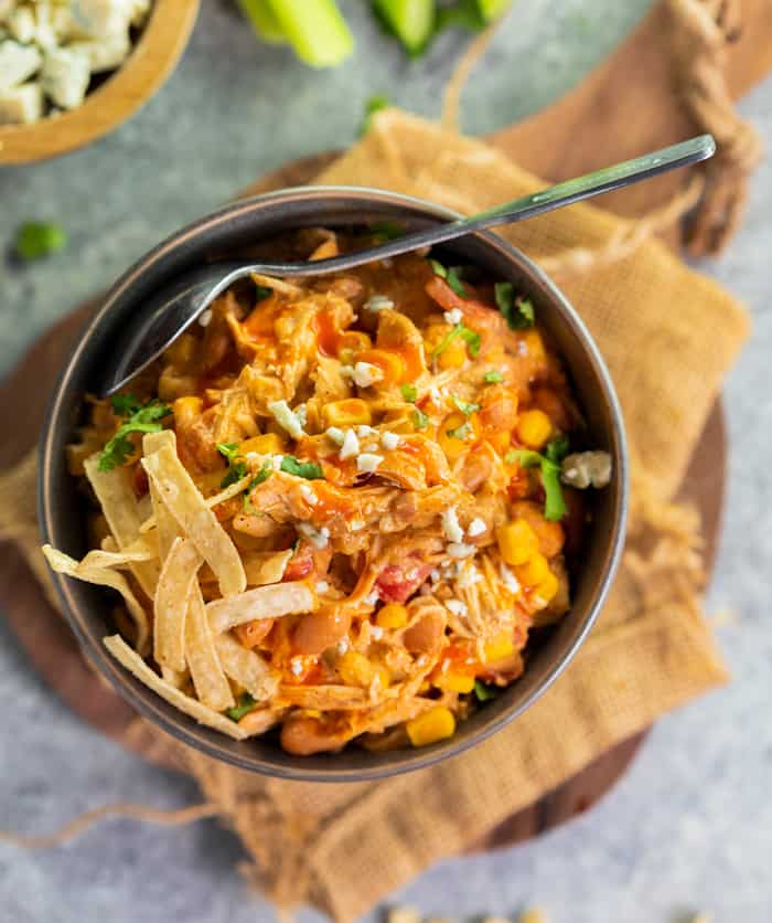 Slow Cooker Buffalo Chicken Chili The Cozy Cook 0029