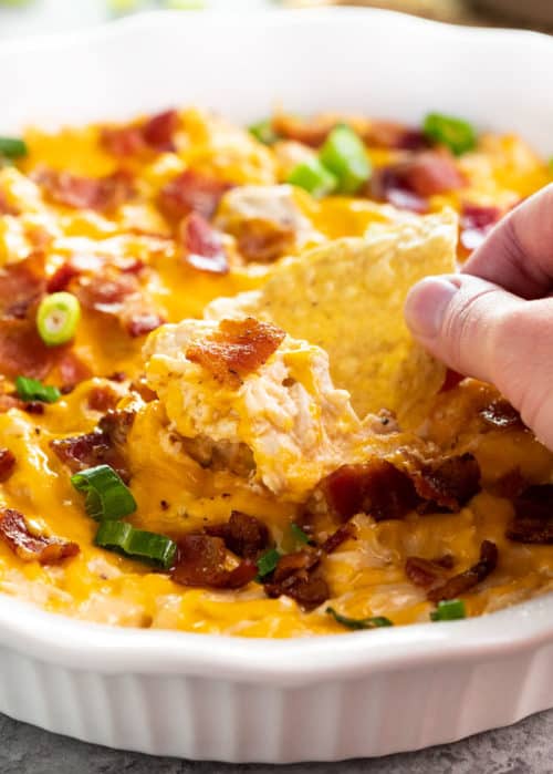 Slow Cooker Chicken Ranch Bacon Dip - The Cozy Cook