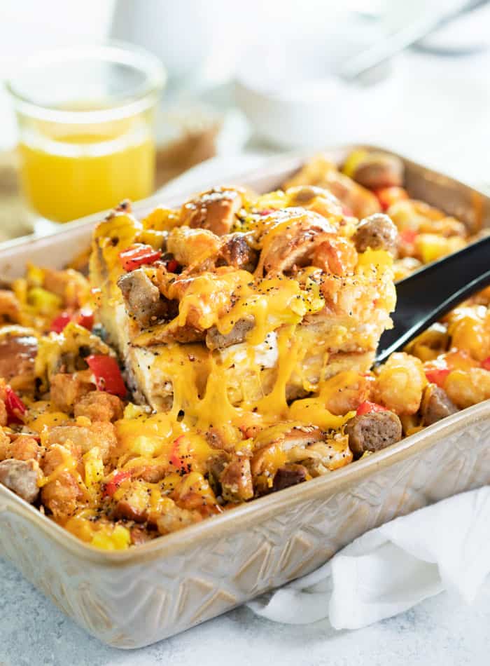 Overnight Everything Bagel Breakfast Casserole - The Cozy Cook