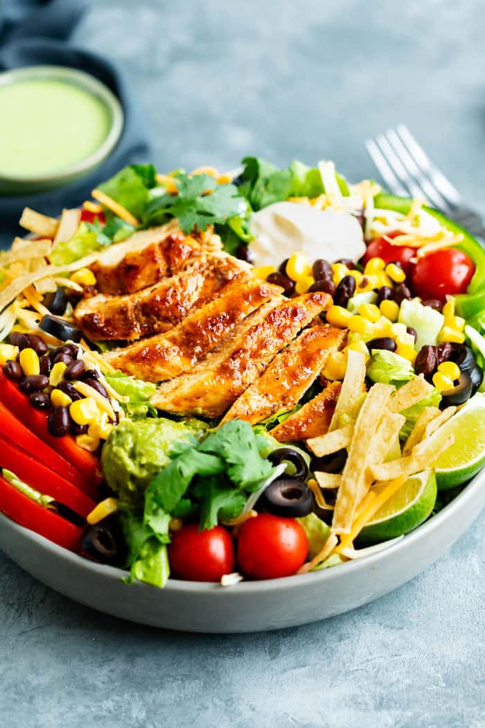 Southwest Salad With Cilantro Lime Dressing The Cozy Cook 