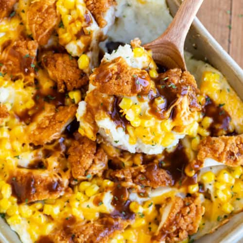 Mashed Potato Casserole With Crispy Chicken The Cozy Cook