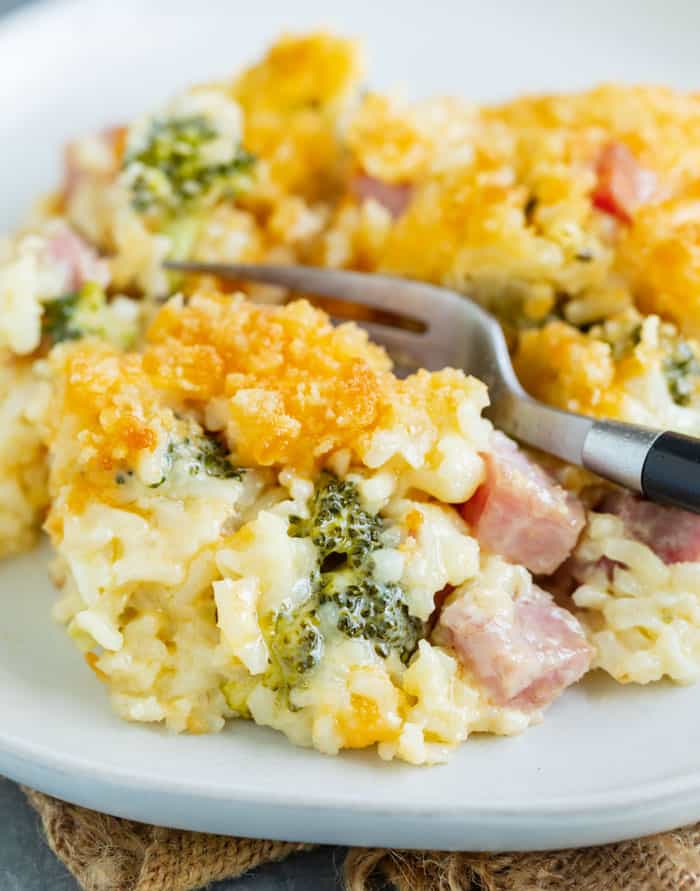 Ham Casserole with Broccoli and Rice - The Cozy Cook