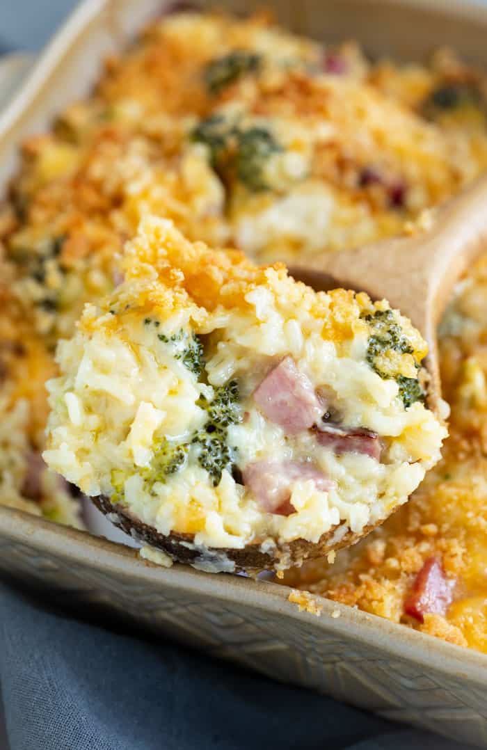 Ham Casserole with Broccoli and Rice - The Cozy Cook