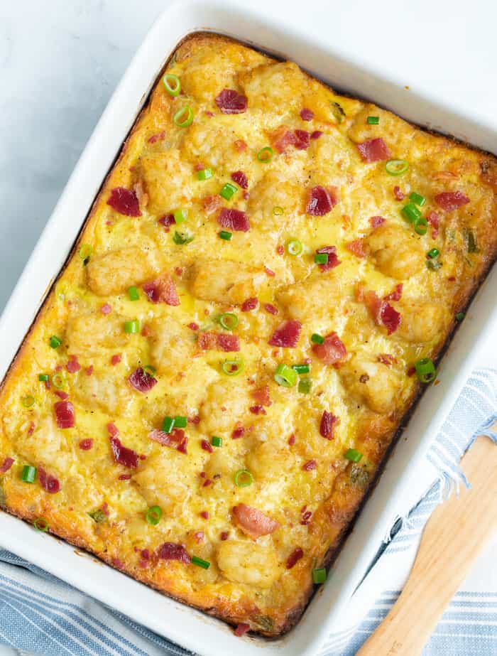 Tater Tot Breakfast Casserole (MakeAhead!) The Cozy Cook