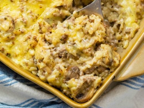 Cheesy Ground Beef And Rice Casserole The Cozy Cook