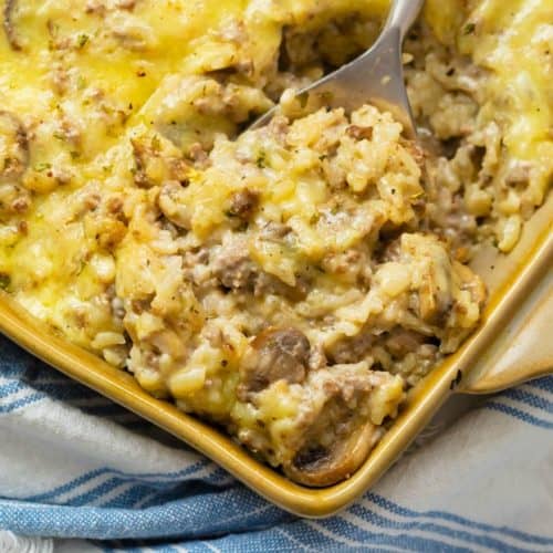 Cheesy Ground Beef And Rice Casserole The Cozy Cook