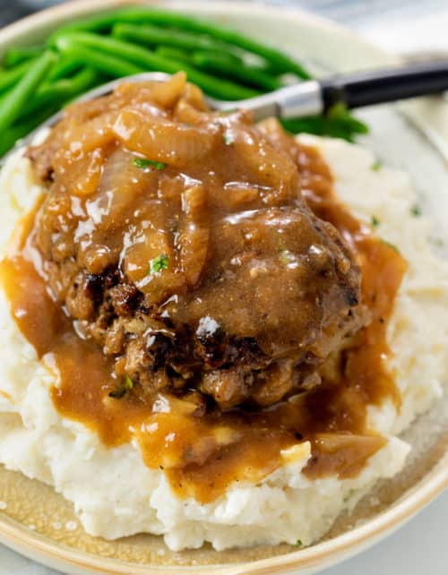 Chopped Sirloin Patties With Homemade Beef Gravy Blake Whosent   Hamburger Steak Recipe 500x642 