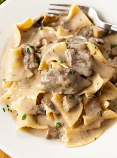 Slow Cooker Beef Stroganoff - The Cozy Cook