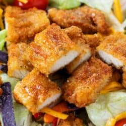 A labeled image of crispy chicken salad.