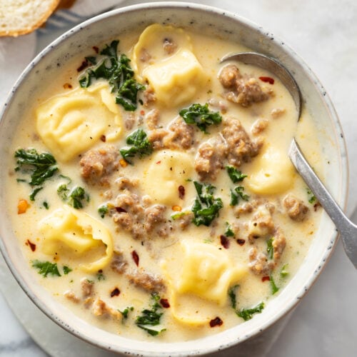 Sausage Tortellini Soup - The Cozy Cook