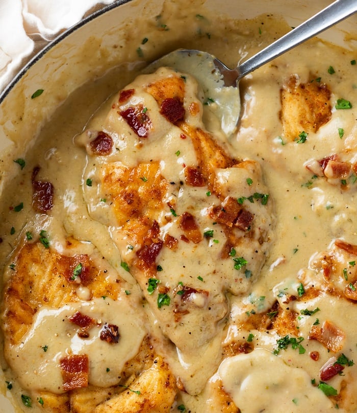 Creamy Smothered Chicken Thighs Cooked by Julie + video