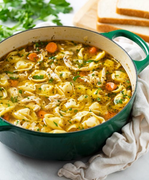 Chicken Tortellini Soup - The Cozy Cook