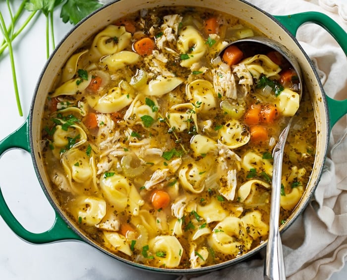 The BEST Tortellini Soup (Crockpot Recipe!)