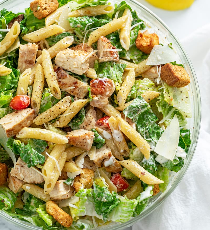 Chicken Caesar Pasta Salad - The Cozy Cook