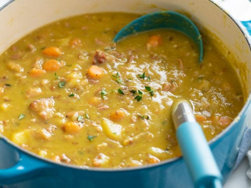 Slow Cooker Ham Split Pea Soup - Sweet and Savory Meals