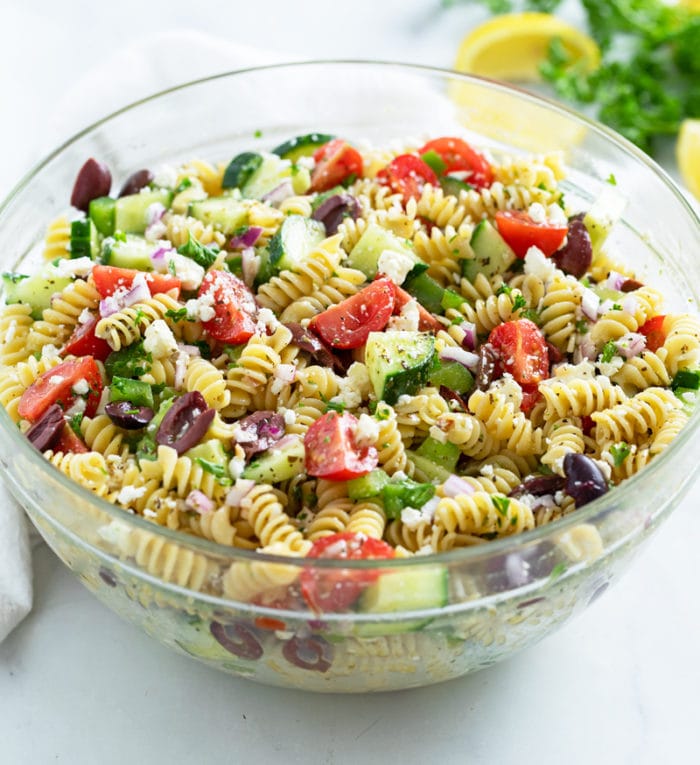 Greek Pasta Salad - The Cozy Cook