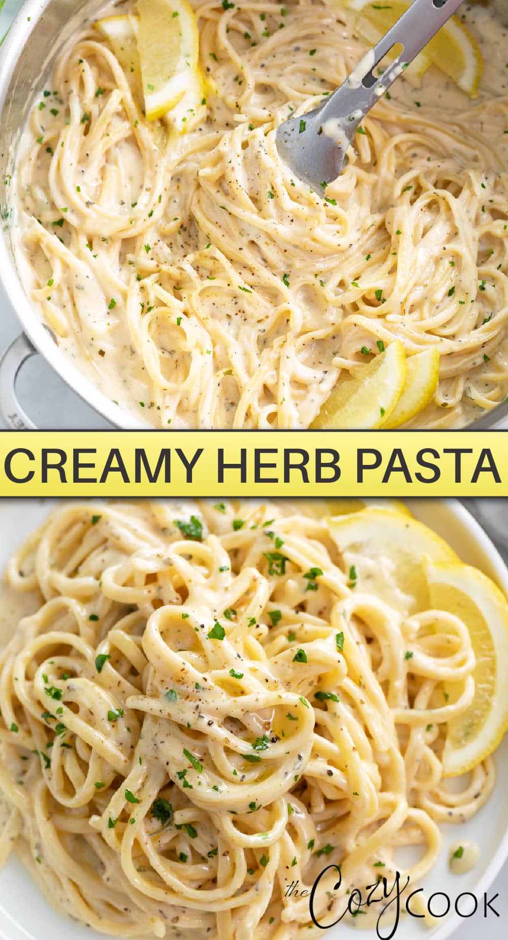 Creamy Herb Pasta - The Cozy Cook