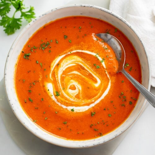 Roasted Red Pepper Soup - The Cozy Cook