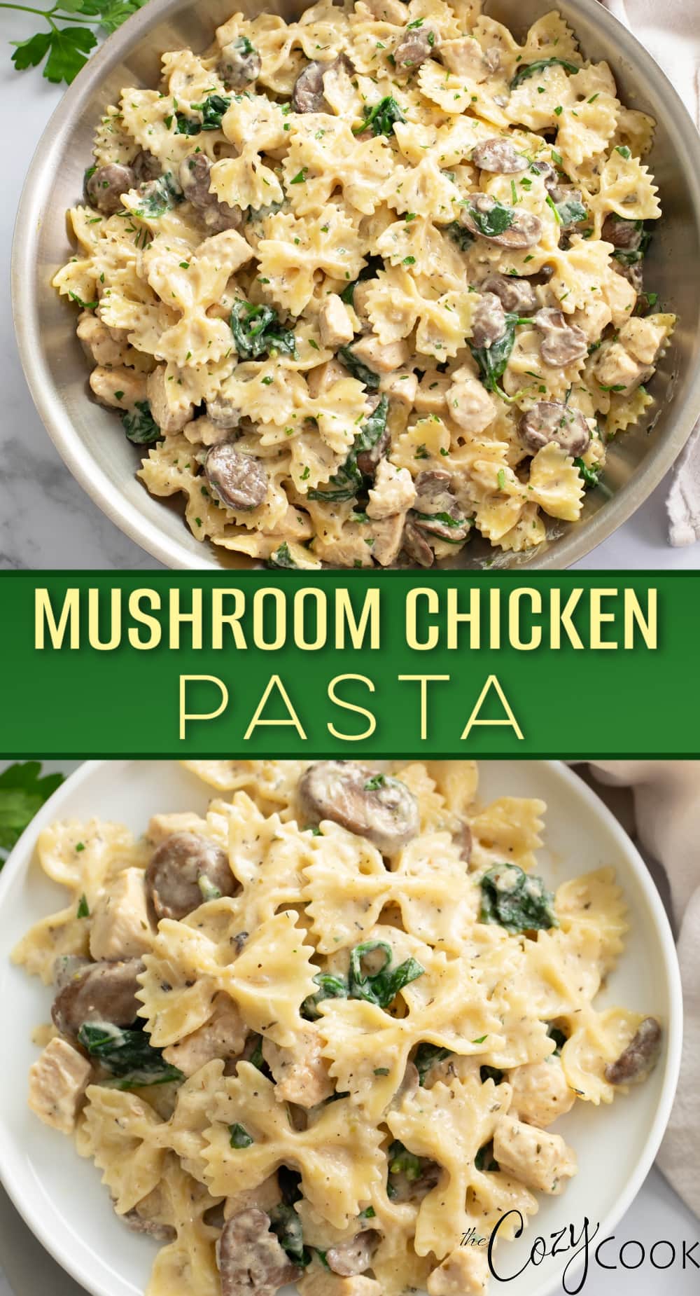 Mushroom Chicken Pasta - The Cozy Cook