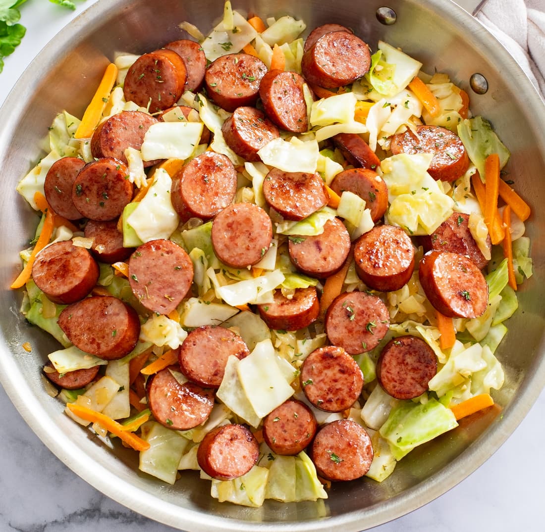 Cabbage And Sausage - The Cozy Cook