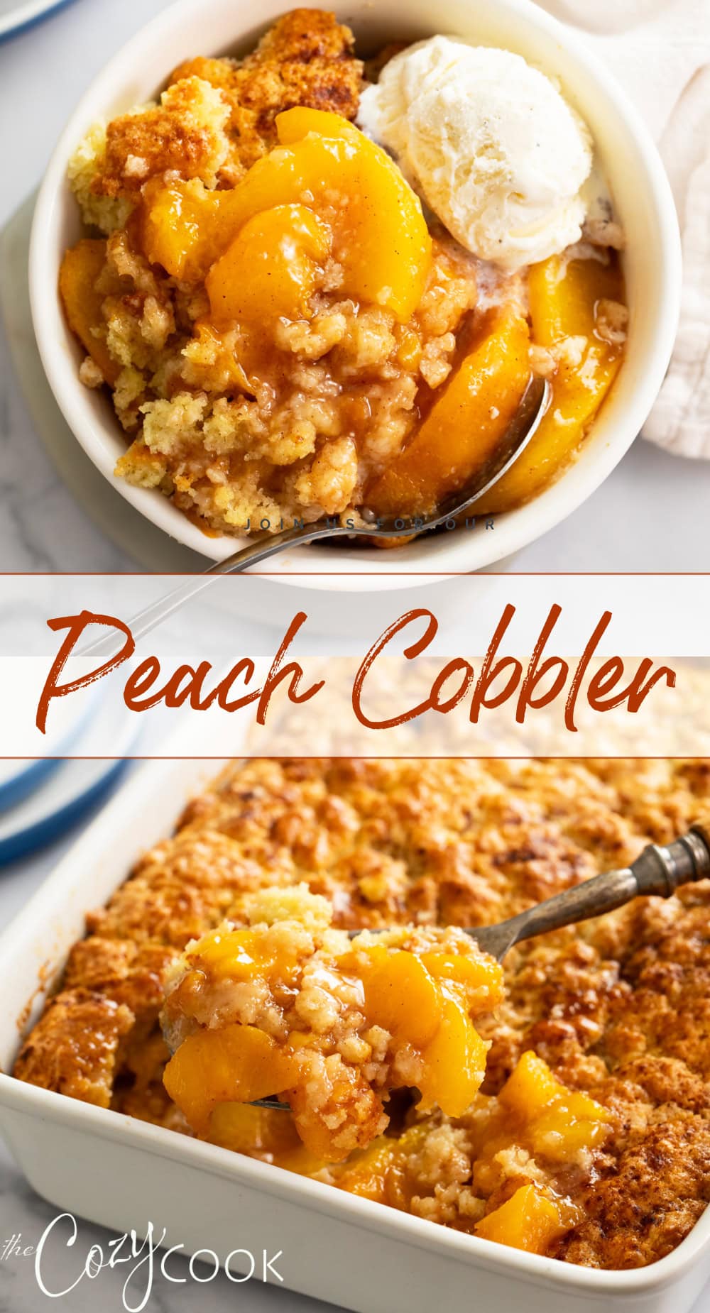 Peach Cobbler - The Cozy Cook